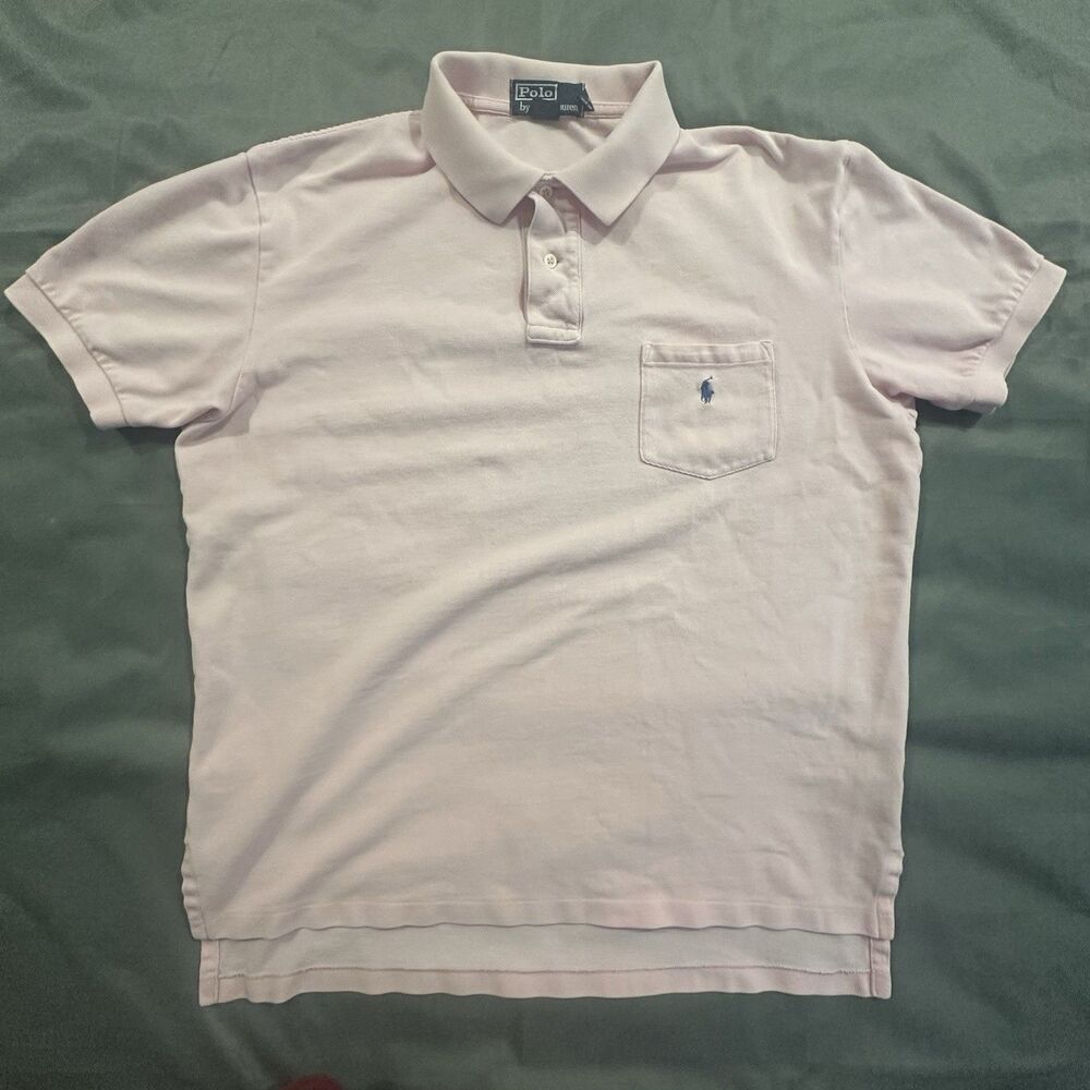 Vintage Polo Ralph Lauren Shirt Mens S Pink 90s 00s Y2K USA Pocket Short Sleeve